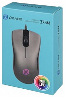 Мышь Oklick 375M серый оптическая (1000dpi) USB (2but) 
